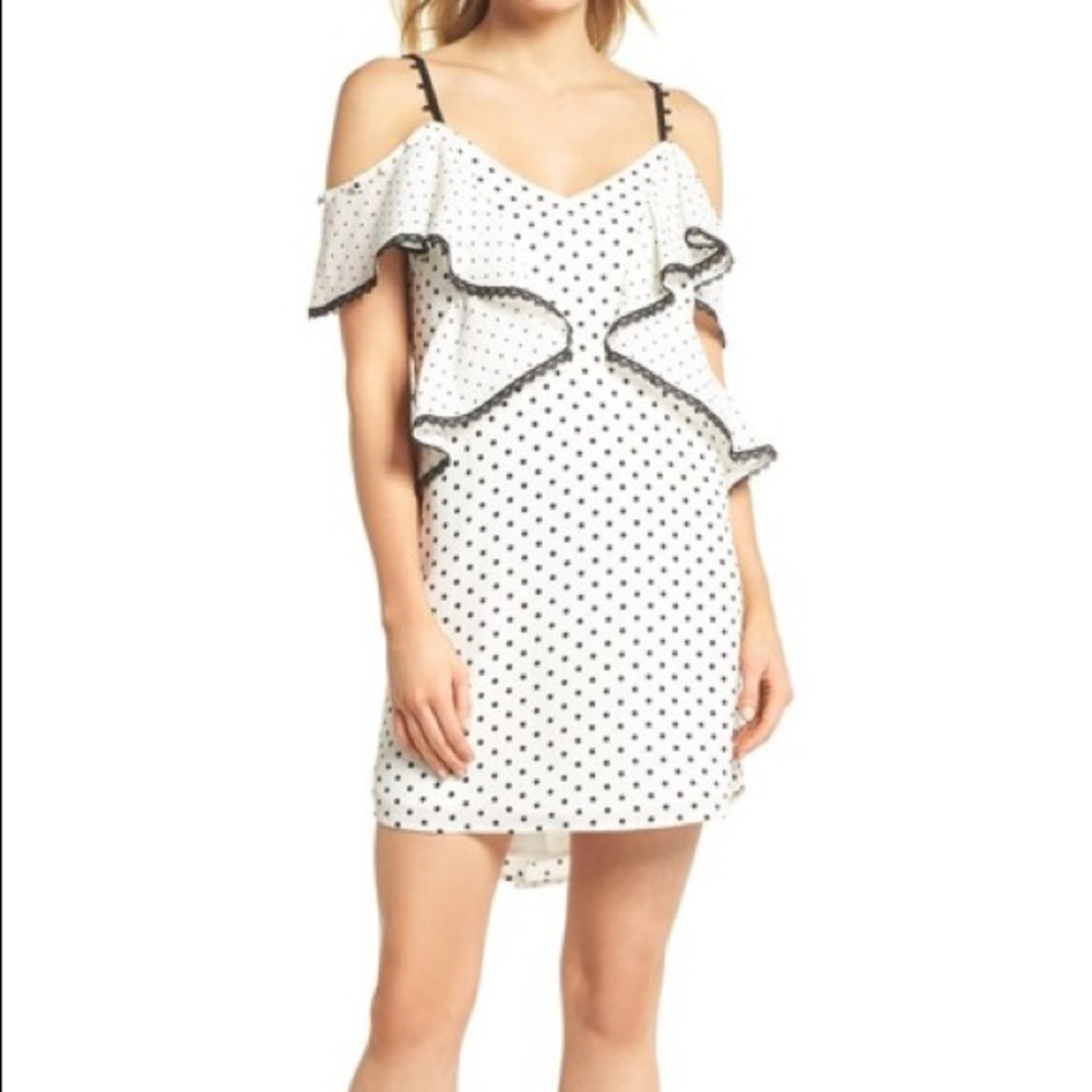 Adelyn Rae Polka Dot Convertible Sleeve Dress
